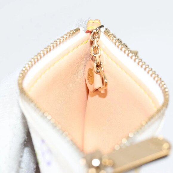 LOUIS VUITTON Multicolor Pochette Cles Coin Purse White LV Auth - Picture 12 of 16
